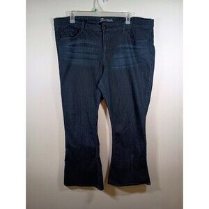 Vintage Source Of Wisdom Womens Dark Wash Flare Jeans Y2K Plus Size 24
